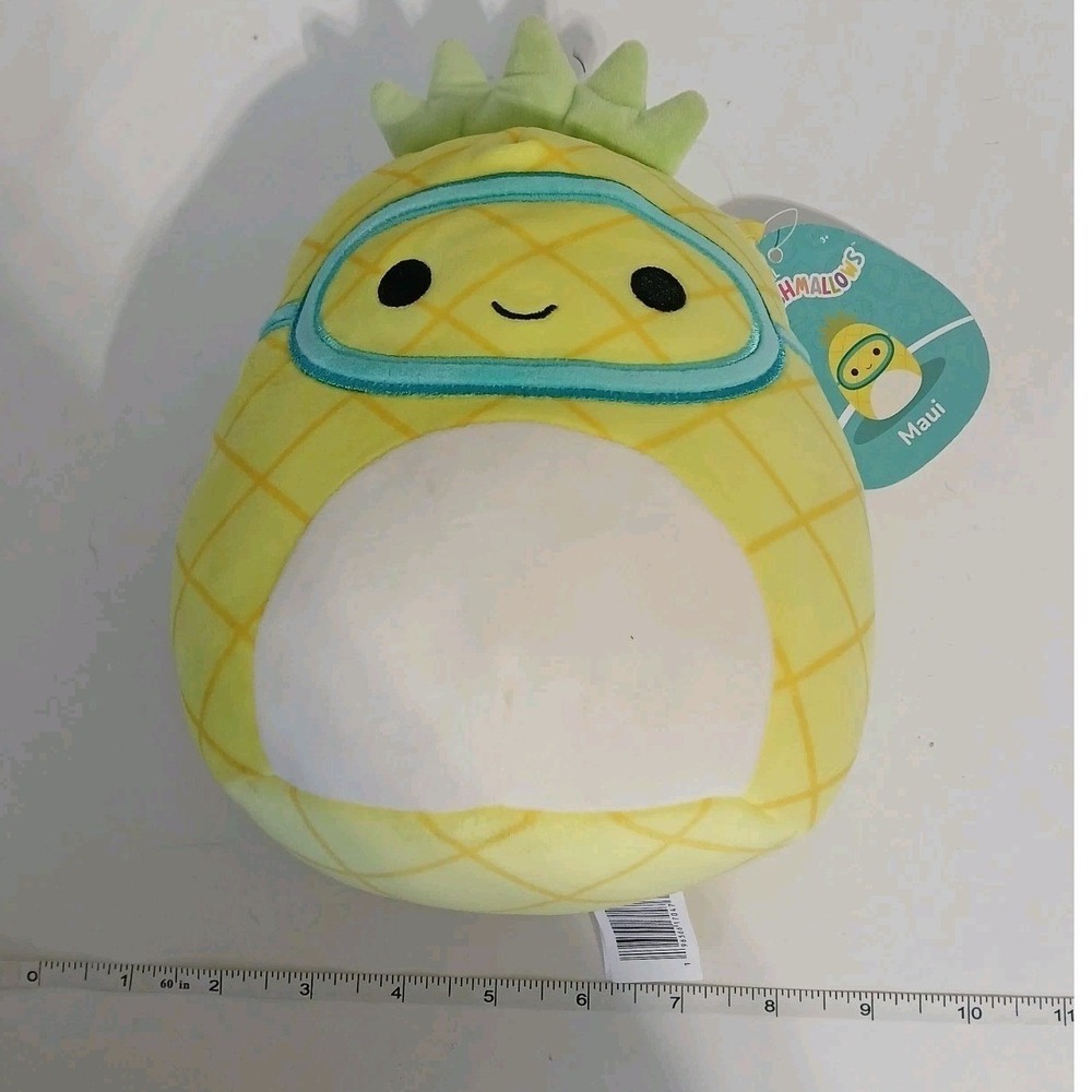 Squishmallows Maui the Pineapple 8" Plush with Snorkel Goggles Yellow Kellytoy